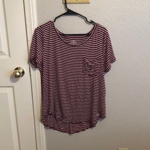 red/white striped tee